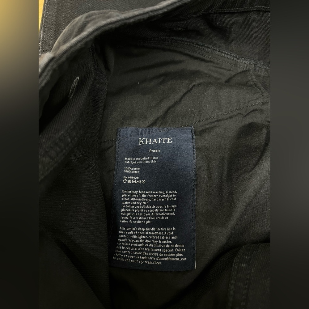 Khaite Preen Denim High Rise Wide Leg Denim Jeans in Black - Size 32 retail $680 - Picture 9 of 16